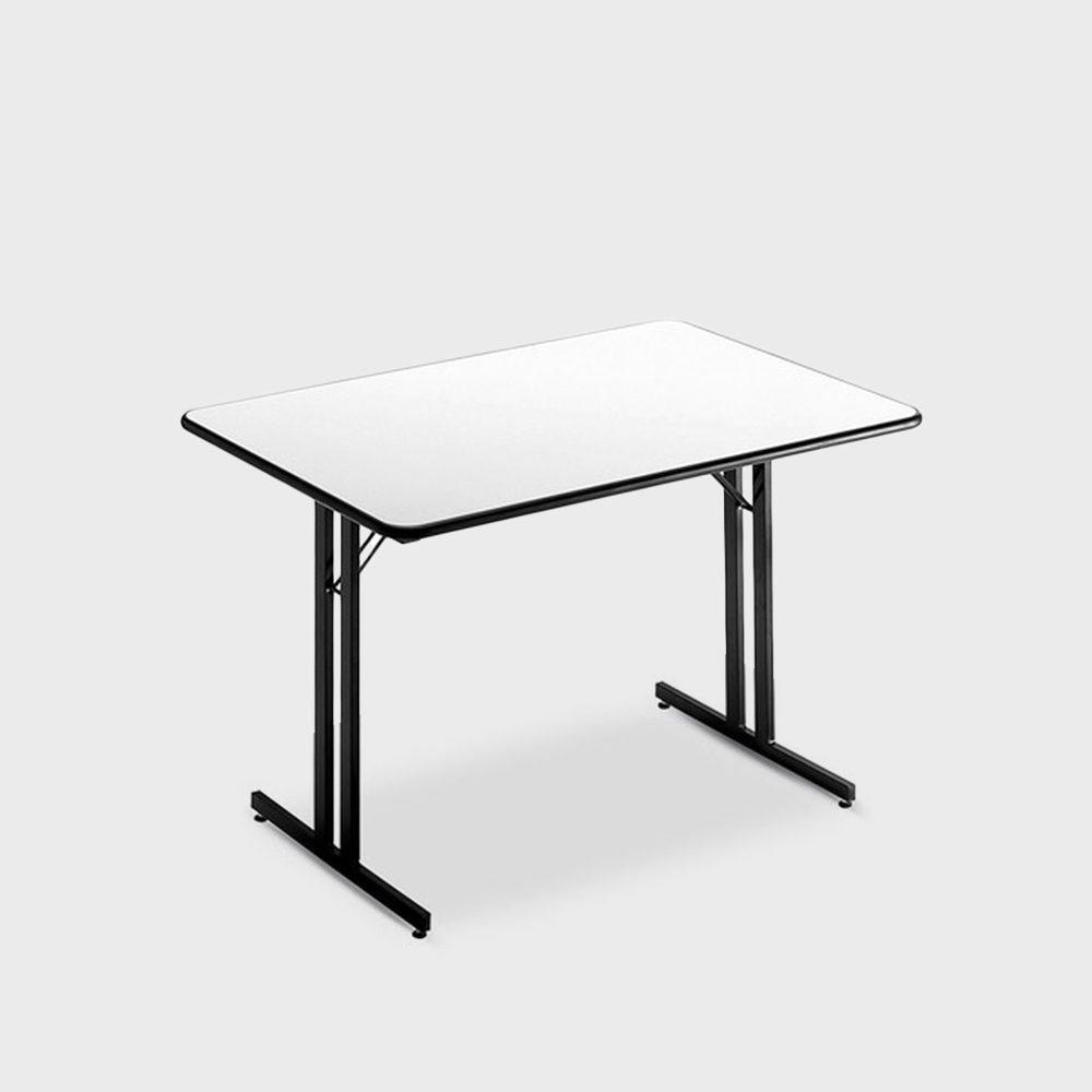 Rex Standard - klassiskt rektangulärt fällbart bord med metallstativ.